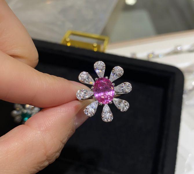 Ocean Light — Sterling Silver Paraiba-Colour Gemstone Ring — hallmarked S925 sterling silver, numbered piece | LOTTE — view 4