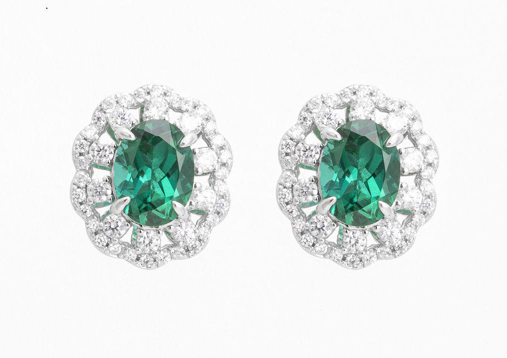 Twin Light — Sterling Silver Coloured Gemstone Earrings — hallmarked S925 sterling silver, numbered piece | LOTTEDS — view 4
