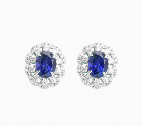 Twin Light — Sterling Silver Coloured Gemstone Earrings — hallmarked S925 sterling silver, numbered piece | LOTTEDS — view 5
